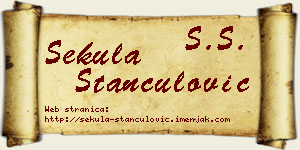 Sekula Stančulović vizit kartica